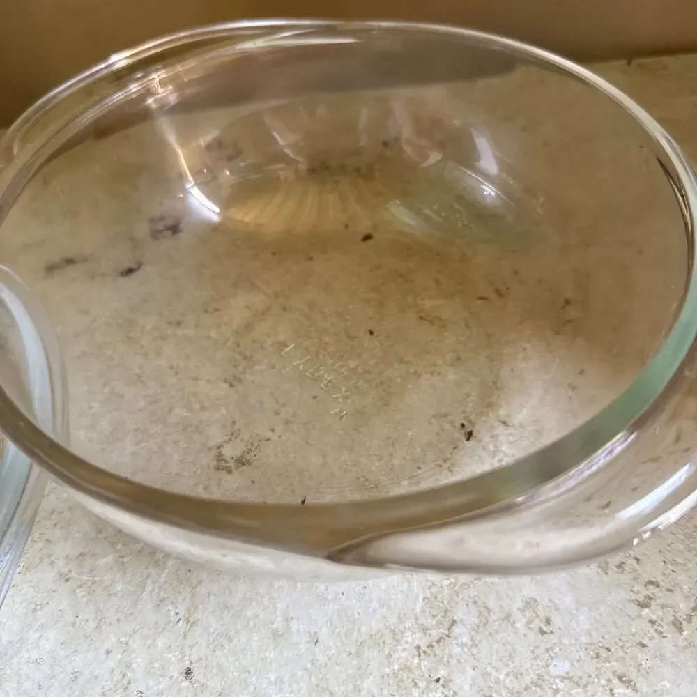 Vintage Pyrex 022 1qt Clear Glass Casserole Covered Dish Tab Lid 682 012 ~ USA